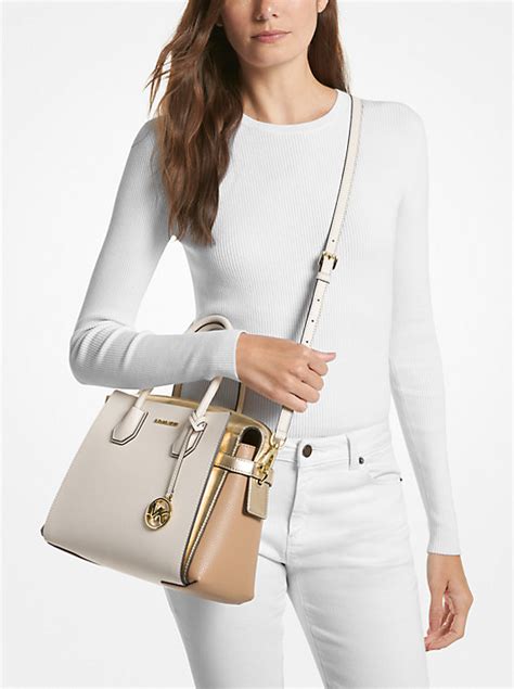 michael kors mercer medium color block logo belted satchel|Michael Kors mercer belt.